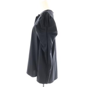 yori 24AW タックショルダーハンサムブラウス リボン 38 ネイビー /DF OS