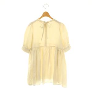 yori ショートパフギャザーブラウス プルオーバー 半袖 38 エクリュ /DF OS