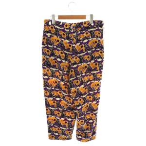 MARNI 総柄シルクパンツ テーパード 38 紫 パープル オレンジ /AT OS