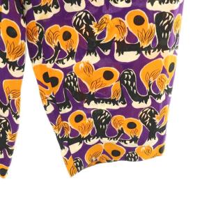 MARNI 総柄シルクパンツ テーパード 38 紫 パープル オレンジ /AT OS