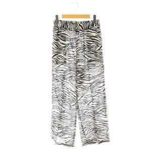 zebra パンツ ストレート ゼブラ柄 38 ホワイト ブラック /HK OS