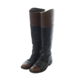 ロングブーツ ココマーク バイカラー 35.5 ブラック G26562