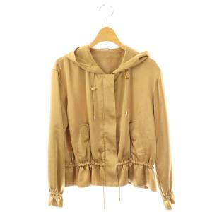 サテンジップアップブルゾン ジャケット 36  キャメル /HK OS SH