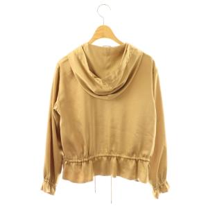 ANAYI サテンジップアップブルゾン ジャケット 36  キャメル /HK OS SH