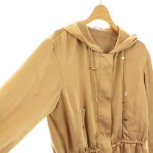 ANAYI サテンジップアップブルゾン ジャケット 36  キャメル /HK OS SH