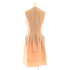 FOXEY NEW YORK タックコクーンワンピース ひざ丈 ノースリーブ 38 ピンク /AT OS SH