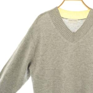 HUMAN WOMAN 24AW ウールカシミヤVネックニットプルオーバー セーター 長袖 M グレー /NR OS