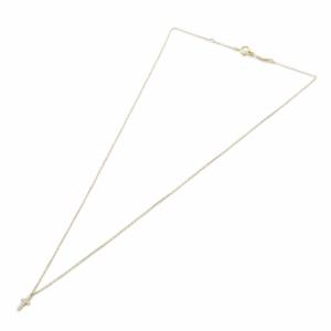 AHKAH クロスパヴェ ネックレス K18YG ダイヤ0.05ct イエローゴールド