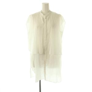 23SS シアーチュニックブラウス シャツ フレンチスリーブ 前開き F 白 /NR OS