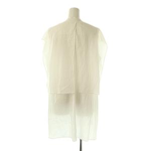 BEARDSLEY 23SS シアーチュニックブラウス シャツ フレンチスリーブ 前開き F 白 /NR OS