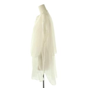 BEARDSLEY 23SS シアーチュニックブラウス シャツ フレンチスリーブ 前開き F 白 /NR OS