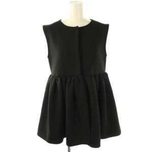 24SS ペプラムダンボールジレ ベスト F ブラック /DF OS