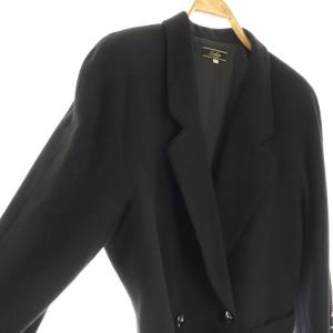 Leilian ウール テーラードジャケット ダブル 13 ブラック /HK OS