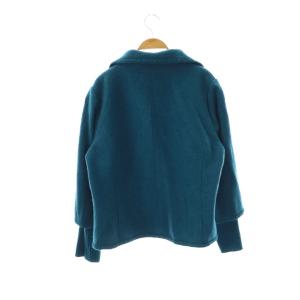 Leilian ウール ショートコート ジャケット 13 グリーン /HK OS