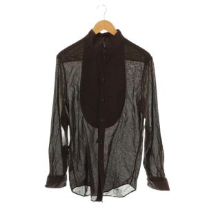 スカルボタンスタンドカラーシャツ 2 ブラウン TXS1/M VOIL /CX OS