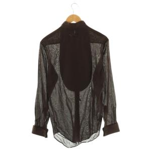 IF SIX WAS NINE スカルボタンスタンドカラーシャツ 2 ブラウン TXS1/M VOIL /CX OS