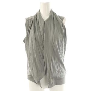 前開き ノースリーブトップス カットソー XS グレー /HK OS