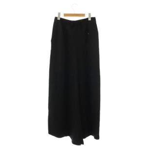 ANN DEMEULEMEESTER レーヨンリネンシャドウストライプロングスカート 36 ブラック