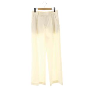 23SS エステルツイルストレッチスラックスパンツ ストレート タック 38 白 ホワイト /AT OS