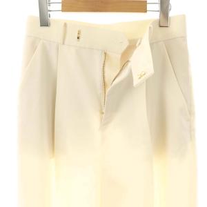 NOBLE 23SS エステルツイルストレッチスラックスパンツ ストレート タック 38 白 ホワイト /AT OS
