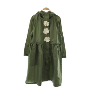コサージュ レインコート フード ロング F カーキ /AT OS