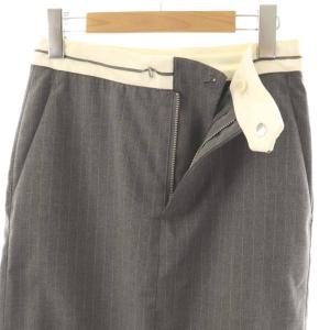 SLOBE IENA 24AW TRウエストデザインスカート タイト ストライプ ロング 36 グレー /HK OS