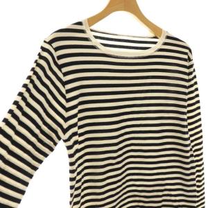 SLOBE IENA 24AW レイヤードスリーブロンTEE ロンT ブラック ボーダー 長袖 ホワイト /HK OS