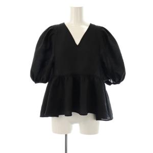 25SS シアーノイズジャガードブラウス 半袖 ブラック /HK OS