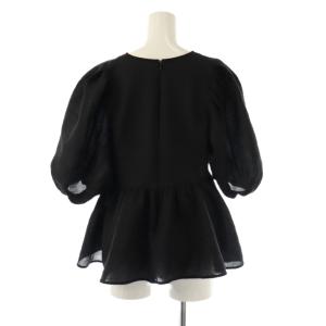 NOBLE 25SS シアーノイズジャガードブラウス 半袖 ブラック /HK OS