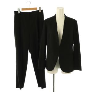 ストライプ ジャケット パンツ セットアップ 上下 スーツ 2 黒 ブラック /AT OS