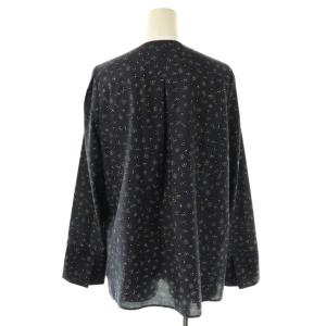 BALLSEY プチフラワープリント ボウタイブラウス 長袖 36 紺 ネイビー /AT OS