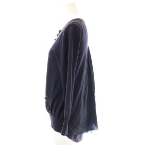 sacai バックプリーツドッキングニットカーディガン 長袖 1 ネイビー 13-01841 /HK OS