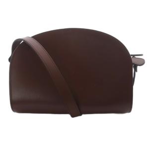 A.P.C. レザー ハーフムーン クロスボディ ショルダーバッグ ロゴ 茶 ブラウン /SR