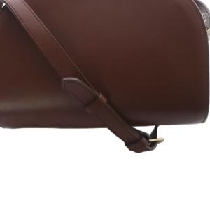 A.P.C. レザー ハーフムーン クロスボディ ショルダーバッグ ロゴ 茶 ブラウン /SR