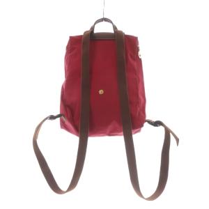 Longchamp ル プリアージュ ナイロン リュックサック 赤 レッド 茶色 ブラウン /SR