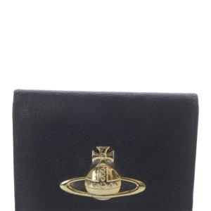 Vivienne Westwood レザー オーブ 二つ折り カードケース ブラック