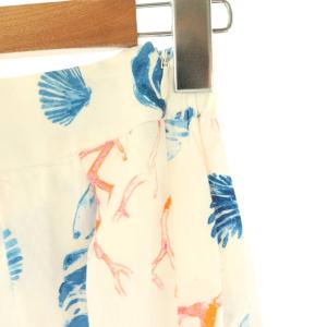 SEVEN TEN by MIHO KAWAHITO シェルプリントスカート フレア ロング M ホワイト /HK OS