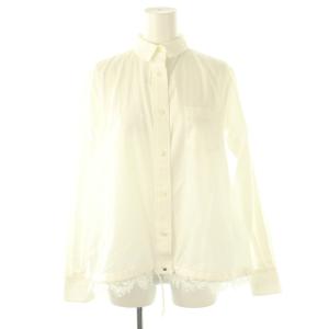 裾レース ドローコードシャツ 長袖 1 ホワイト SCW-008 /HK OS