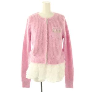 25SS Kobe Only Shop限定カラー LOVE YOUニットカーディガン フラワーレース F