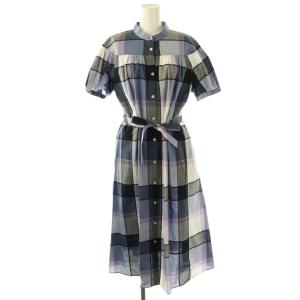 チェックドビーシャツワンピース 38 青 マルチカラー /CX OS