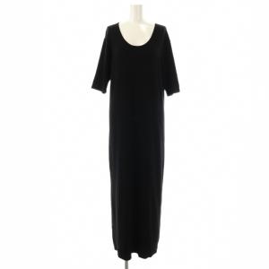 24SS ゴブソデUネックリブワンピース ロング 40 ブラック /DF OS