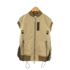 22SS Nylon Twill Mix Vest  MA-1 1 ベージュ ブラウン