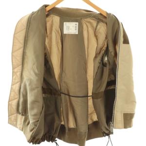 sacai 22SS Nylon Twill Mix Vest  MA-1 1 ベージュ ブラウン