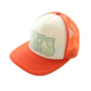 25SS HYPNOTIZED LOGO ラインストーンメッシュキャップ オレンジ 橙色 01251QH04