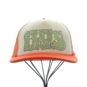 HYSTERIC GLAMOUR 25SS HYPNOTIZED LOGO ラインストーンメッシュキャップ オレンジ 橙色 01251QH04