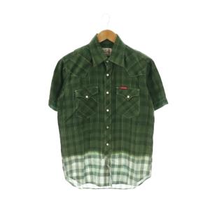 HYSTERIC GIRL グラデーションウエスタンシャツ 半袖 S グリーン /DF OS