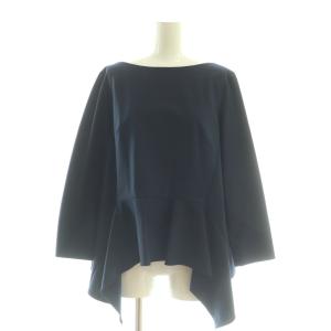 ライトストレッチアシメトリーヘムブラウス 38 ネイビー /DO OS