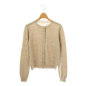 スパンコール カーディガン ニット S グレー /AT OS