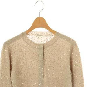 Max Mara スパンコール カーディガン ニット S グレー /AT OS