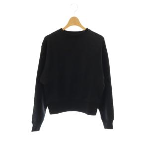 vingt-trois コットン裏毛クルーネックスウェット 32 ブラック /DO OS